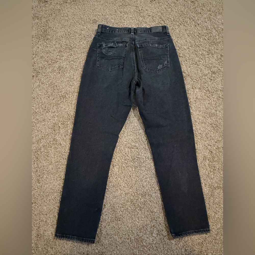 American Eagle Women's Distressed High-Rise Mom Jeans Black Size 4 - Picture 7 of 7